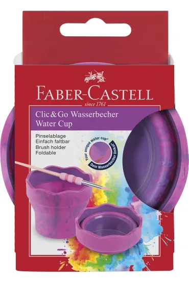 Faber-Castell Pojemnik na wod� clic&go marble r�owo fioletowy