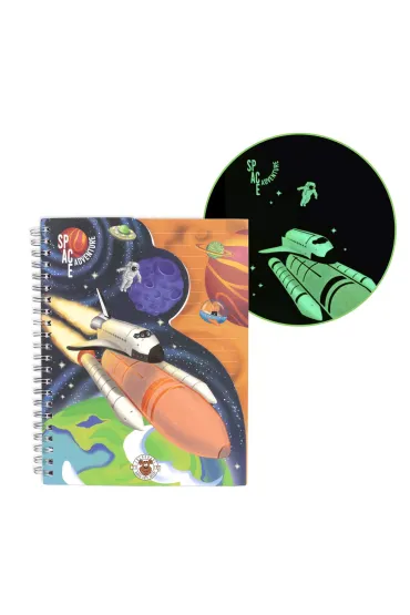 Trendhaus Zeszyt A5 �wiec�cy w ciemno�ci Space Adventure kratka, linia, czysty 81 kartek