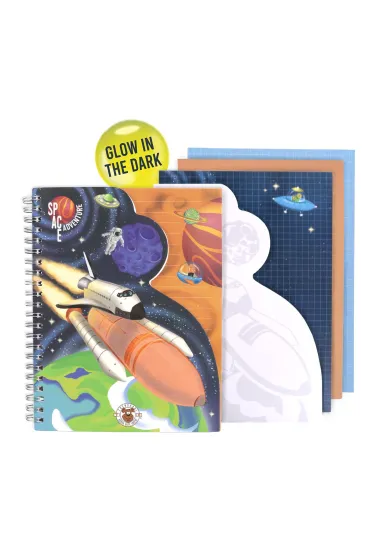 Trendhaus Zeszyt A5 �wiec�cy w ciemno�ci Space Adventure kratka, linia, czysty 81 kartek