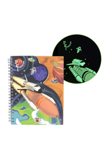 Trendhaus Zeszyt A5 �wiec�cy w ciemno�ci Space Adventure kratka, linia, czysty 81 kartek