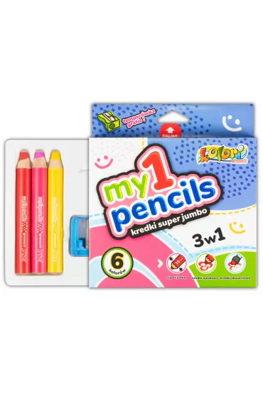 Penmate Kolori Moje pierwsze Kredki Super Jumbo + temper�wka 6 kolor�w