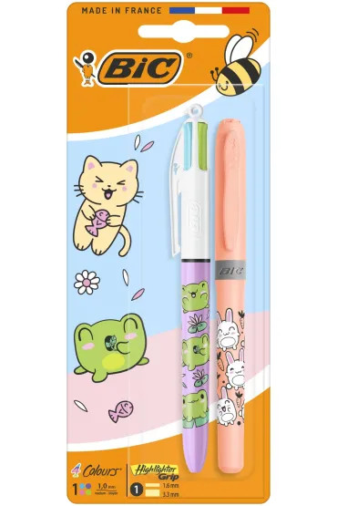 D�ugopis 4 Colors Kawaii mix+zakre�lacz ��ty BIC
