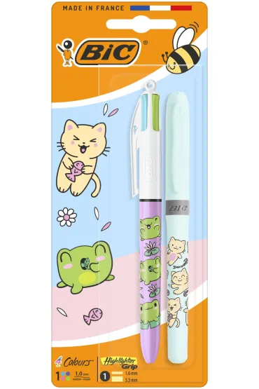 D�ugopis 4 Colors Kawaii mix+zakre�lacz ��ty BIC