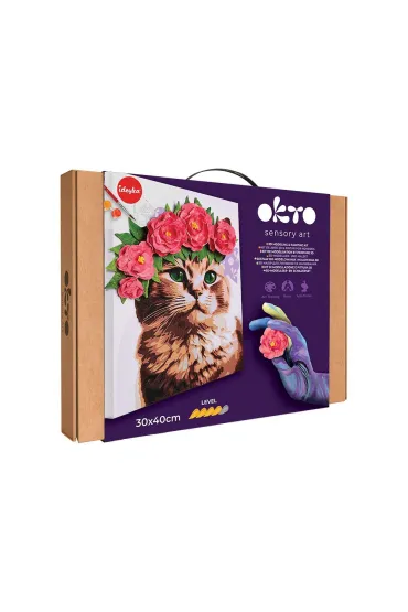 Sensory Art Okto Zestaw do modelowania i malowania 3D Kot w wianku z kwiat�w 30x40 cm