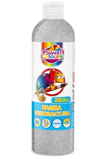 Sweet colours Farba dekoracyjna brokatowa srebrna 250ml