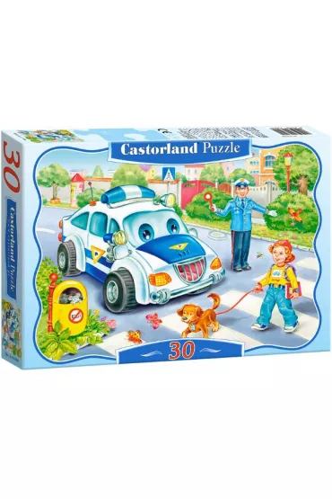 Puzzle 30 el. Policja droga do szko�y Castorland