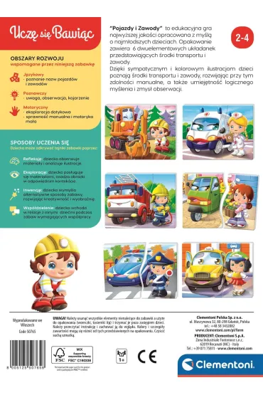 Puzzle edukacyjne Pojazdy i zawody Clementoni