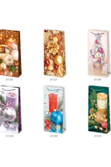 Torba �wi�teczna Bo�e Narodzenie Stroiki i miko�aje 100 x 220 x 60 mm 10 szt.