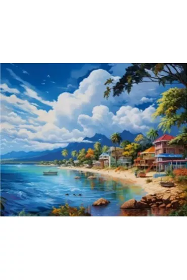 Norimpex Diamentowa mozaika - Domki na tropikalnej pla�y 2000287 30x40cm
