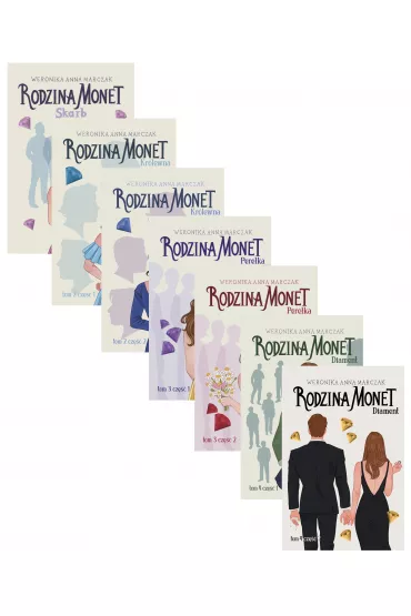 Pakiet Rodzina Monet. Tomy 1-4: Skarb, Kr�lewna. Cz�� 1, Kr�lewna. Cz�� 2, Pere�ka. Cz�� 1, Pere�ka. Cz�� 2, Diament. Cz�� 1, Diament. Cz�� 2 - Weronika Marczak