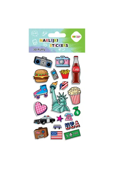 Happy Color Naklejki 3D PUFFY-Funky USA 10x20cm