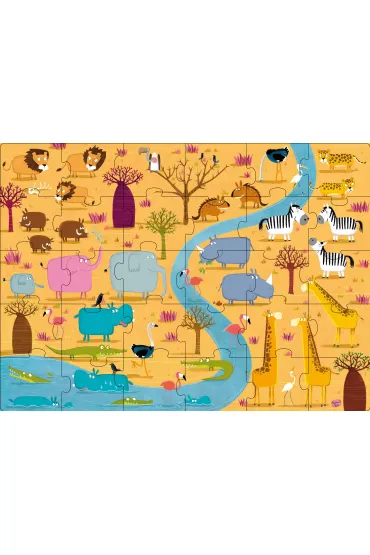 Puzzle 30 el. Dzikie zwierz�ta + ksi��ka Wilga Play