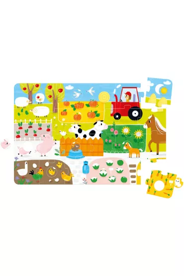 Duuu�e puzzle z dziurk� 34 el. Wie� Bright Junior Media