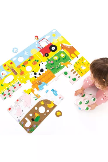 Duuu�e puzzle z dziurk� 34 el. Wie� Bright Junior Media