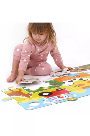 Duuu�e puzzle z dziurk� 34 el. Wie� Bright Junior Media