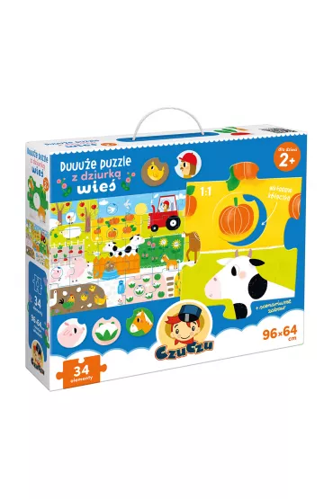 Duuu�e puzzle z dziurk� 34 el. Wie� Bright Junior Media