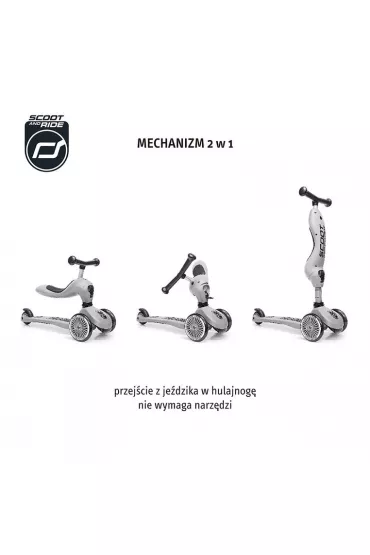 Highwaykick 1 2w1 Je�dzik i hulajnoga tr�jko�owa 1-5 lat Steel Scootandride
