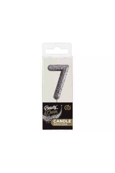 Godan �wieczka na tort cyfra 7 brokatowa 11.5x3.5cm