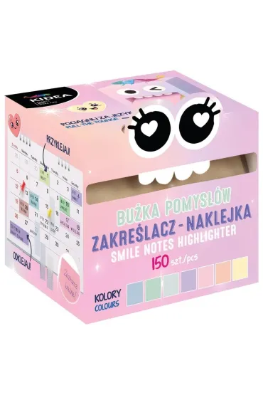 Derform ZAKRESLACZ W ROLCE NAKLEJ BUZKA MIX2 KIDEA P12