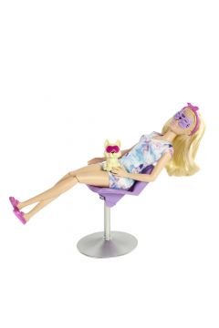 Barbie Domowe Spa Maseczka na twarz Zestaw + lalka HCM82 Mattel