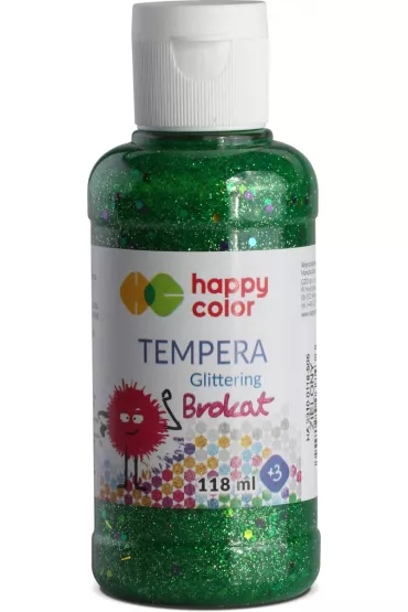 Happy Color Farba tempera brokatowa, zielona, 118 ml