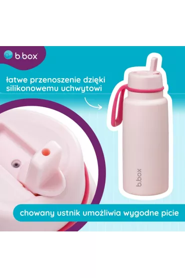 b.box Butelka termiczna ze sk�adanym ustnikiem – termos ze stali nierdzewnej Pink Paradise 1 l