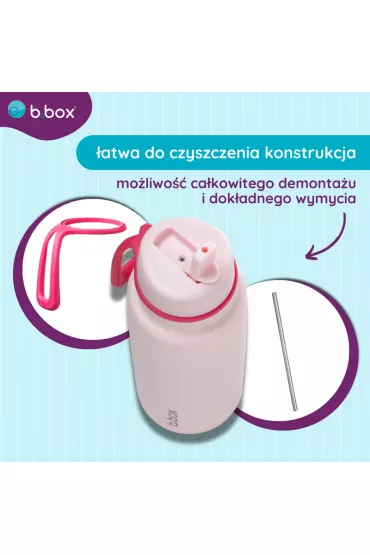 b.box Butelka termiczna ze sk�adanym ustnikiem – termos ze stali nierdzewnej Pink Paradise 1 l