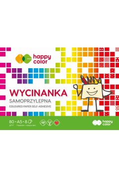 Happy Color Blok Wycinanka samoprzylepna A5, 8 ark 8 kartek