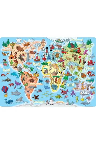 Puzzle 70 el. Mapa �wiata Jako