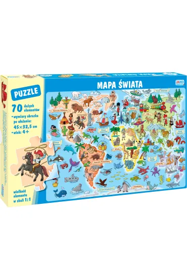 Puzzle 70 el. Mapa �wiata Jako