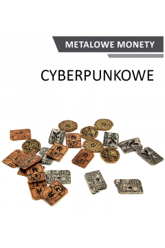Drawlab Entertainment Metalowe Monety - Cyberpunkowe (zestaw 24 monet)
