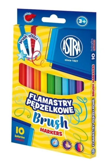 Astra Flamastry okr�g�e p�dzelkowe 10 szt.