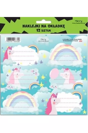 Henry Naklejki na zeszyty - Jednoro�ec 12 szt.