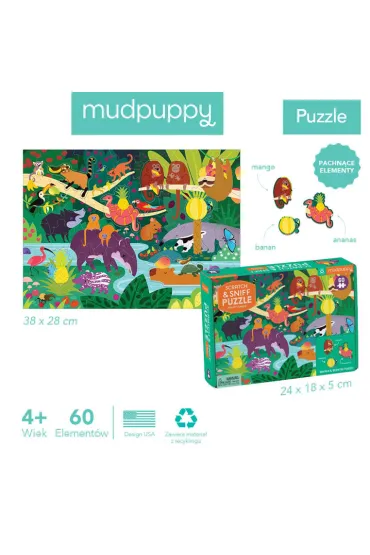 Puzzle sensoryczne z elementami zapachowymi Owocowa d�ungla 60 el. 4+ Mudpuppy