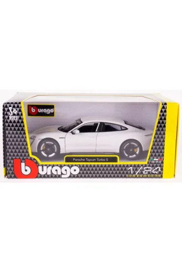 Bburago porsche taycan turbo s white 1:24