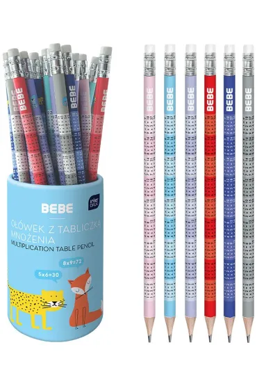 Interdruk O��wek tr�jk�tny HB z gumk� i tabliczk� mno�enia BEBE Kids