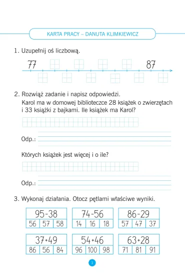 Matematyka klasa 3 karty pracy do �wicze� w domu i w szkole - Danuta Klimkiewicz