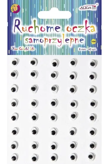 Aliga Ruchome oczka samoprzylepne 8mm 40 szt