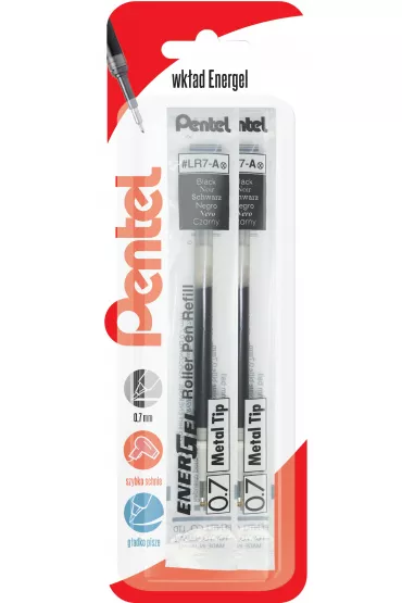 Pentel Wk�ad do pi�r kulkowych EnerGel LR7 czarny 2 szt.