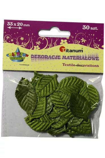 Titanum Ozdoba materia�owa li�cie jasnozielony 2,0x3,3cm