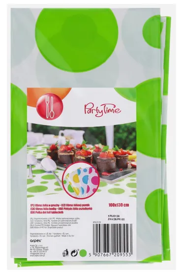 Obrus foliowy 100x130 cm grochy limonka ARPEX DO9553LIM