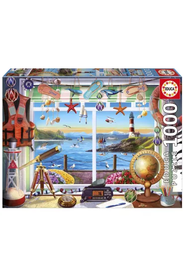 Puzzle 1000 el. Pok�j z widokiem na morze Educa