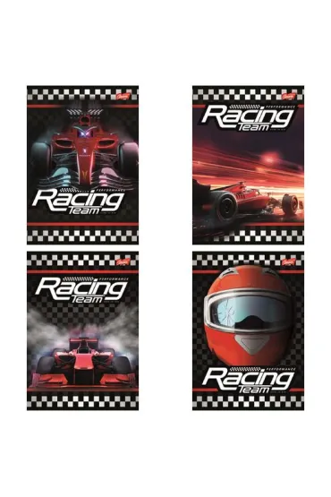 St. Majewski Zeszyt A5 32 kartki linia dwukolorowa. Ok�adka laminowana lakier miejscowy UV 70 g/m2. Racing Team
