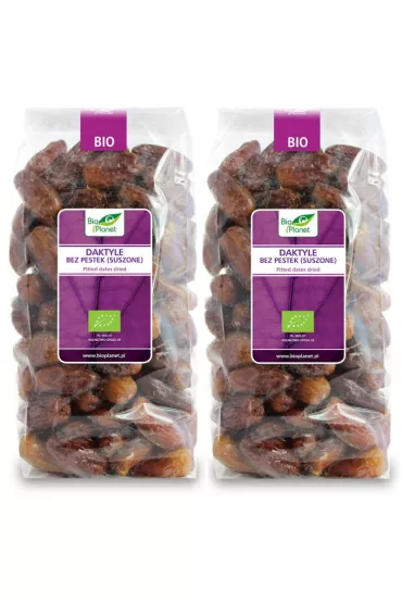Bio Planet Daktyle bez pestek suszone bezglutenowe Zestaw 2 x 1 kg Bio