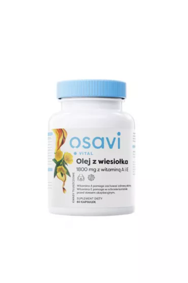 Osavi Olej z Wiesioka z Witamin A i E 1800 mg - suplement diety 60 kaps.