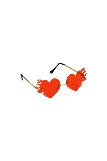 PartyDeco Okulary Serduszka p�omienie czerwone