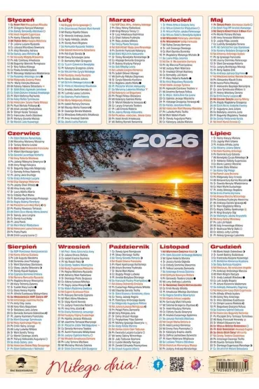Kalendarz 2026 listkowy B4