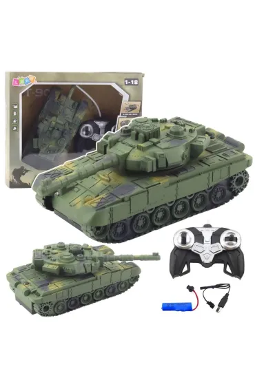 Czo�g T90 R/C �wiat�o i d�wi�k 1:18 LeanToys