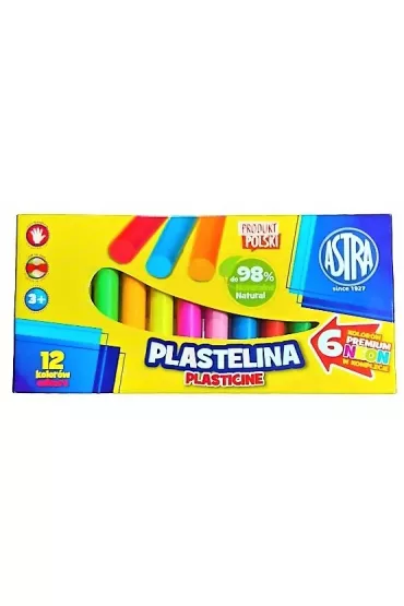 Plastelina Astra 12 kolor�w 12 szt.