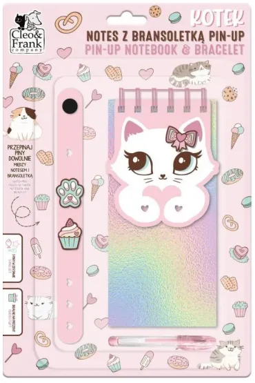 Notes z bransoletk� pin-up kotek DERFORM